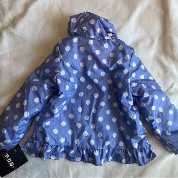 Fog baby girls  polka‎ dot spring jacket blue & white 24 months NWT - Picture 2 of 4